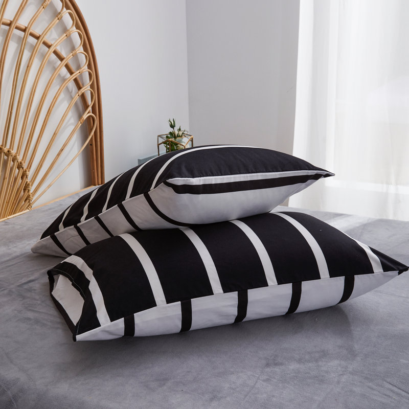  Housse de coussin rayée en microfibre