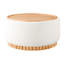 Rond 29 po avec couvercle réversible, base en bois, tissu bouclé, multifonctionnel, compartiment de rangement pour le salon, rangement caché moderne, sans espace d'assemblage