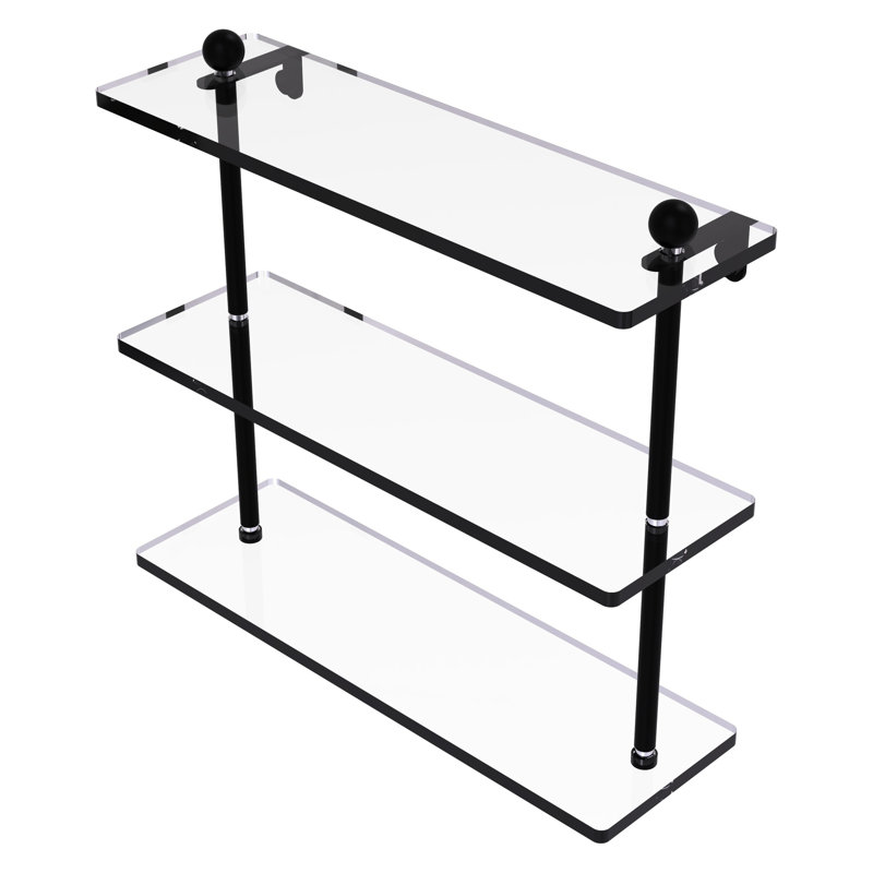 Étagère à 3 niveaux Morosini, 16 po, Noir mat