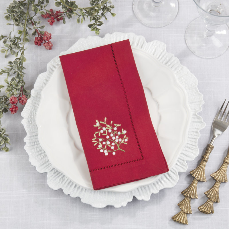 Ensemble de 6 serviettes de table Embr'D Mistetoe