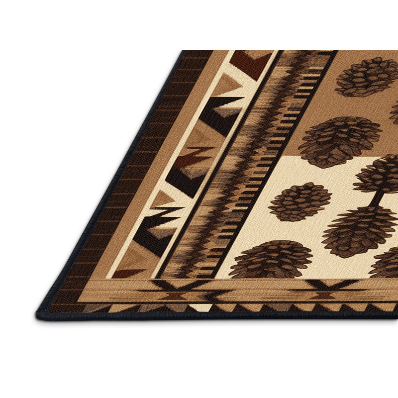 Tapis lavable Pinecone Southwestern, Rectangulaire 2 pi x 3 pi