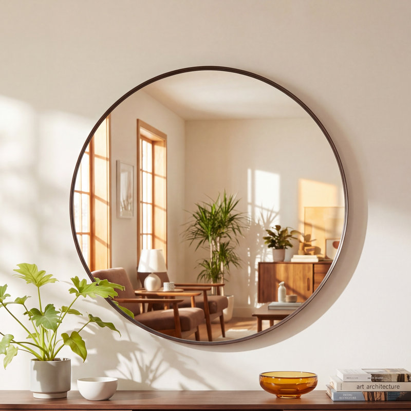 Lansing Stainless Steel Mirror, Brushed Brass