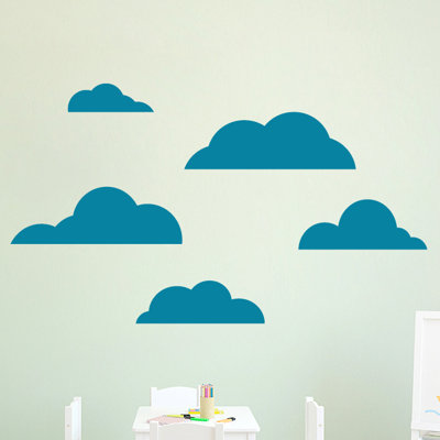 Ensemble de 5 décalcomanies murales cloud