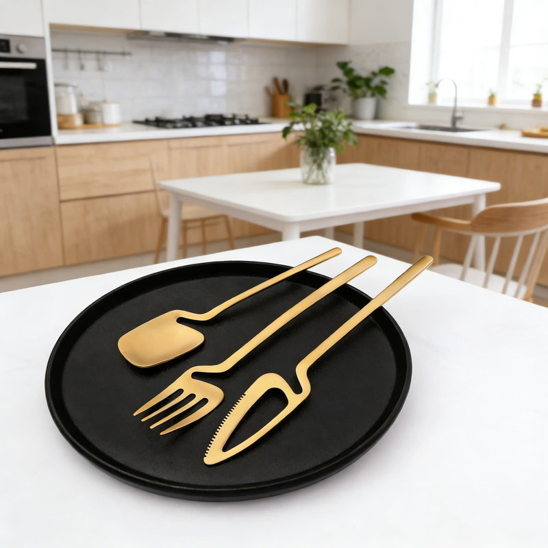 Ensemble de couverts 20 pièces pour 4 couverts en acier inoxydable 304 avec finition satinée, ensemble de cuillères fourchette à couteaux allant au lave-vaisselle, ustensiles de cuisine modernes