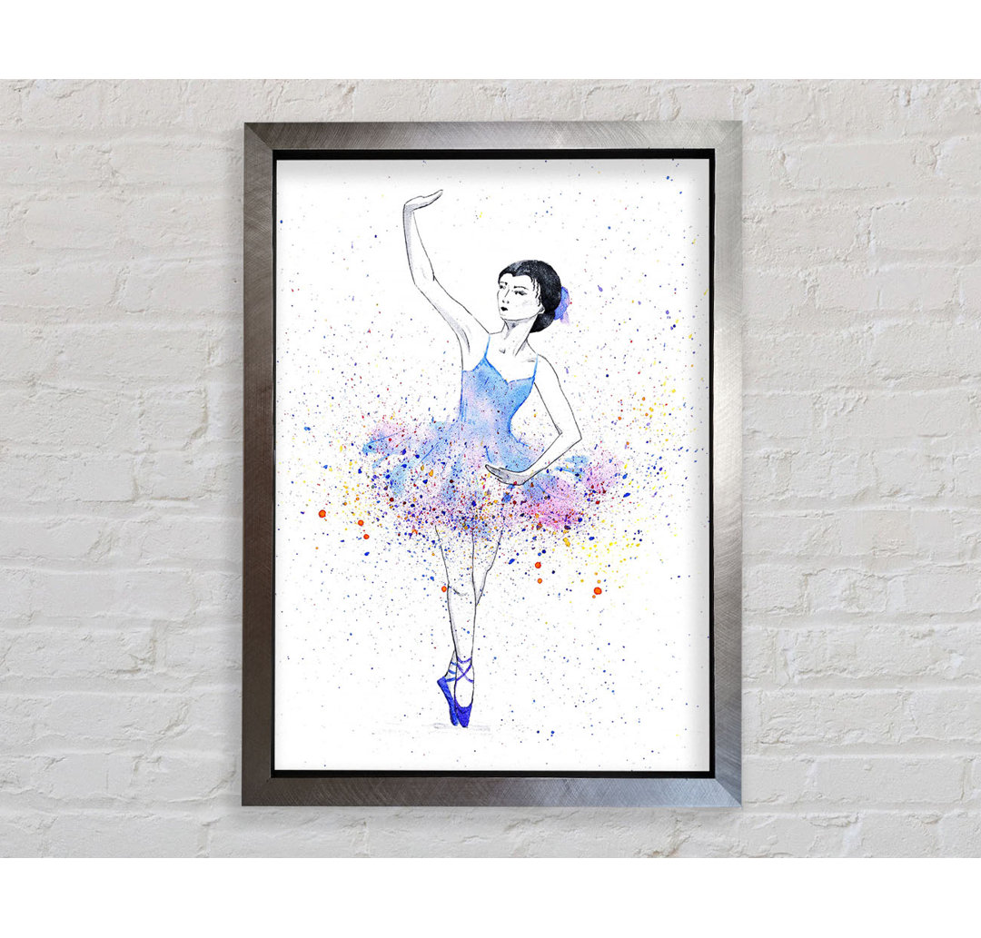 Blau Rosa Ballerina 5 - Druck