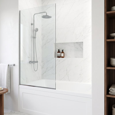 Écran de baignoire fixe sans cadre avec verre 3/8 po x 34 po x H 62 po Zenith