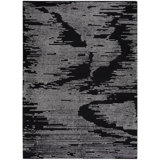 Abstract Area Rug in Black/Ivory