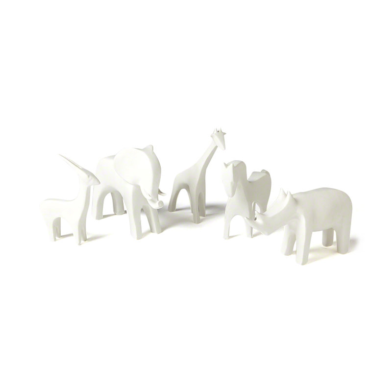 White Ceramic Elephant Statue with Electroplated Glaze