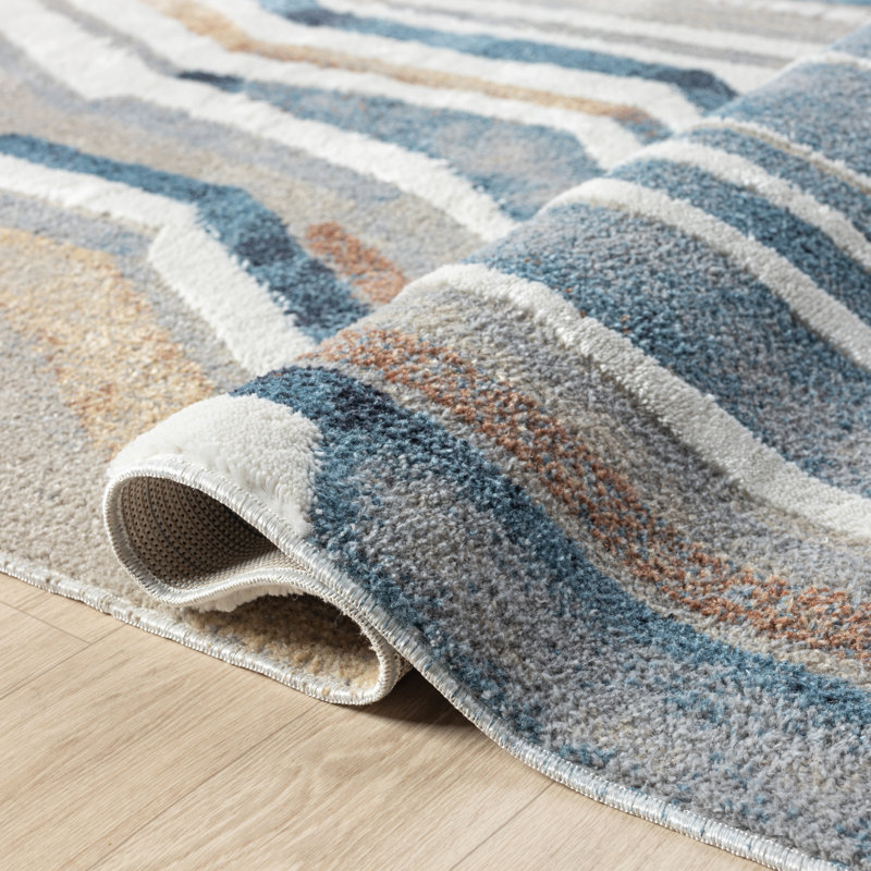 Vista Contemporary Abstract Indoor Machine Washable Area Rug, Rectangle 7'9" x 9'9"