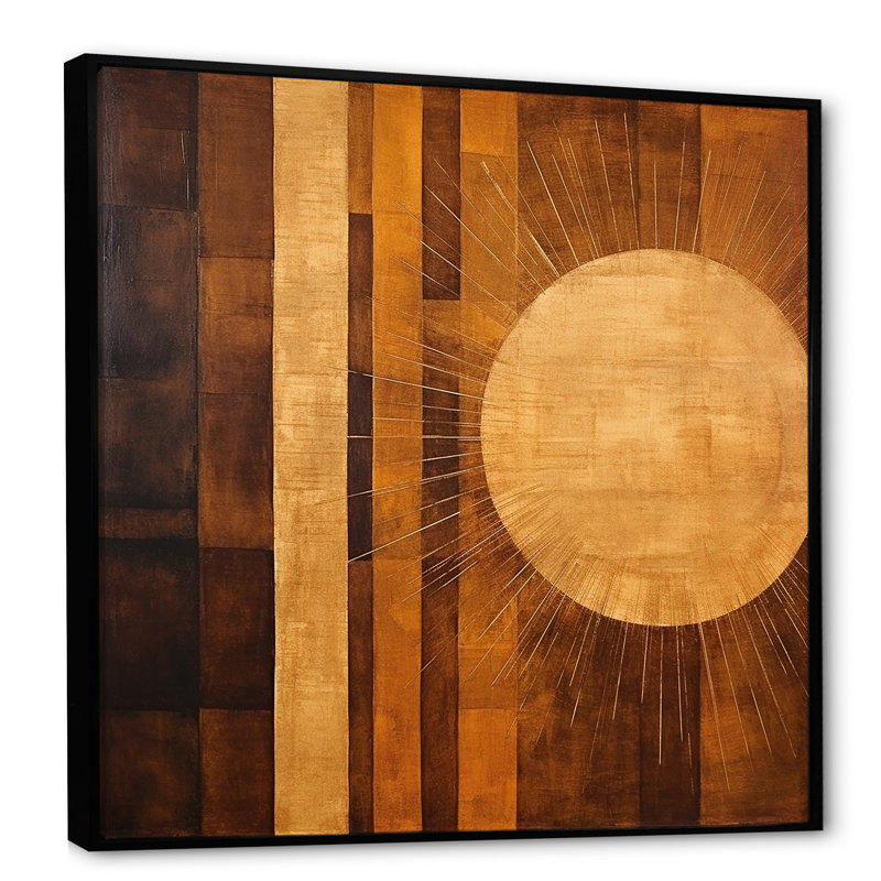 «Bronze Brilliance Symetry III», reproduction sur toile, Cadre flottant noir, H 30 po x l 30 po x P 1 po