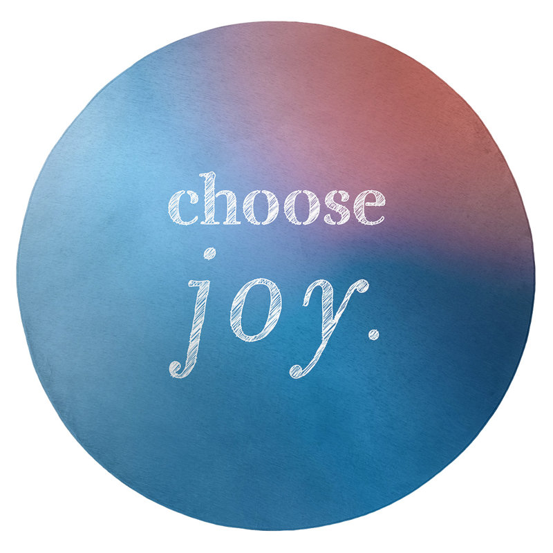 Quotes Chenille Indoor Rug, Round 5'