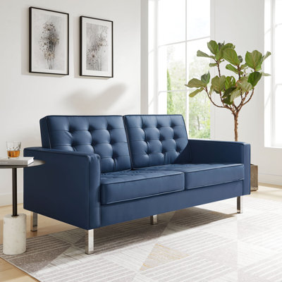 Causeuse en cuir végétalien capitonnée Loft