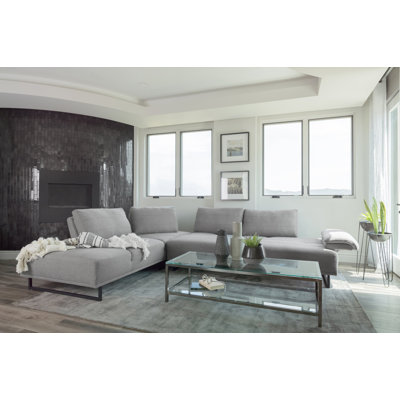 2-Piece Adjustable Back Sectional, Taupe