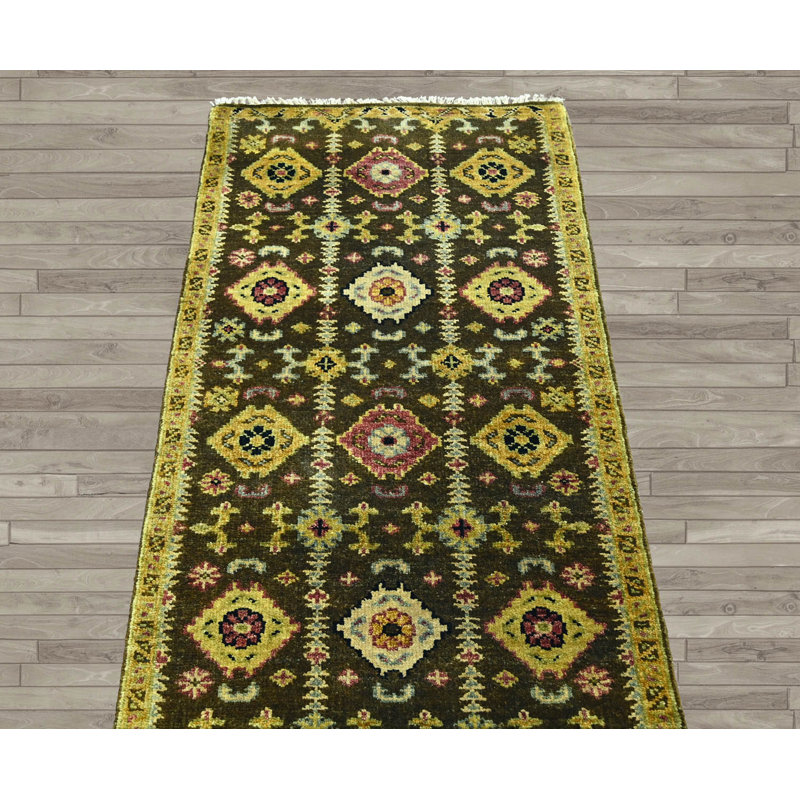 Tapis unique en or / gris de 2 pi 6 po x 8 pi