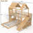 House-Style Wooden Bunk Bed with Slide, Storage Shelves & Wardrobe-125006246