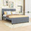 Grand lit plateforme tapissier avec lit gigogne simple TG et tête de lit-129592896