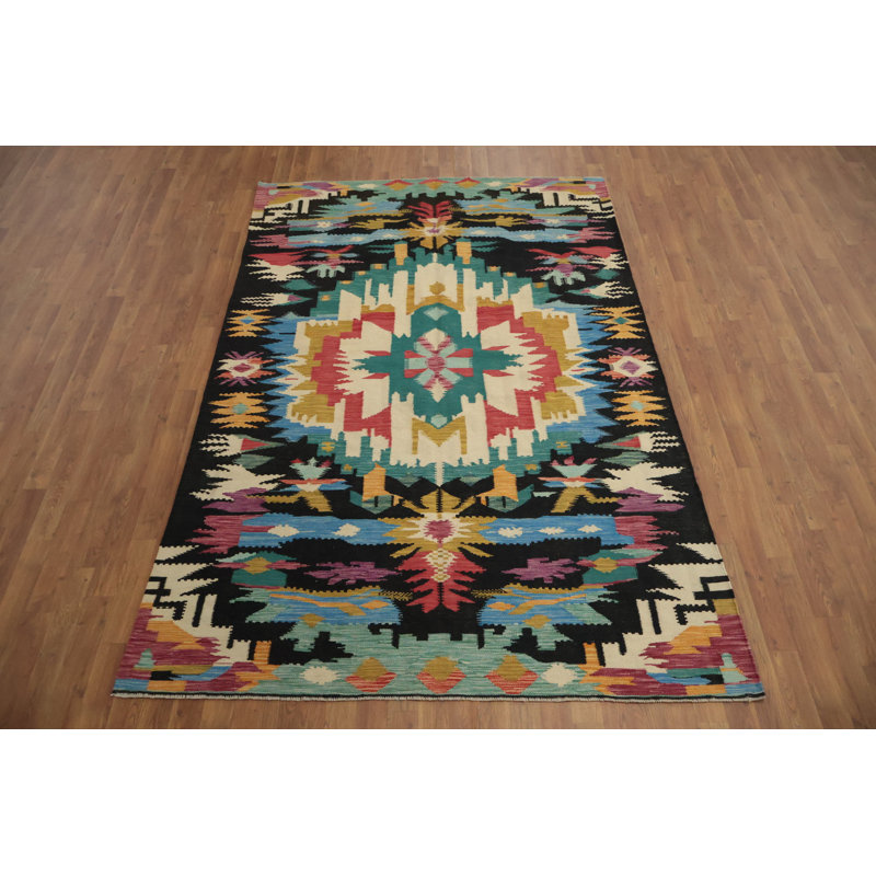 Tapis turc coloré en laine Kilim 6 x 9