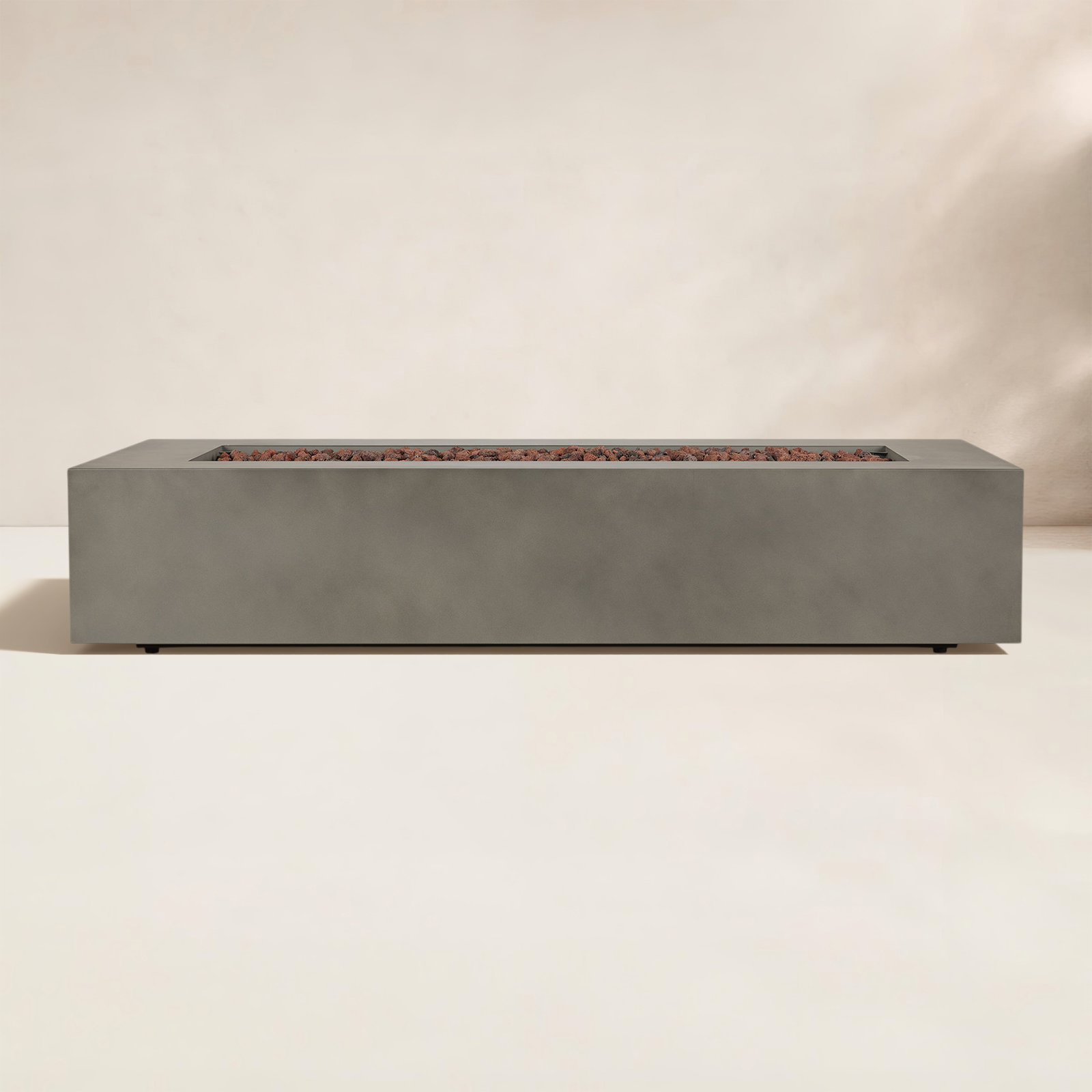 AEGEAN Propane / Natural Gas Outdoor Fire Pit Table, Mist Gray, 14.5" H x 69.75" W x 31.75" D