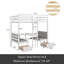 Lit mezzanine simple avec tiroirs Kaidynn Kids