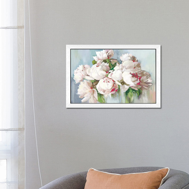 June Flowers 1 Piece Painting on Canvas, 101.6 cm H x 66.04 cm W, White Framed