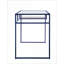 Bureaux, bureau moderne avec plateau en verre avec rangement | Finition bleue | Cadre en métal