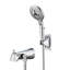 Robinet de baignoire à inverseur relevable avec douche à main à 6 réglages en chrome (soupape brute non incluse)-129753112