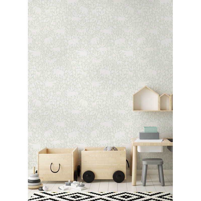 Papier peint adhésif Jungle Animals, Sauge
