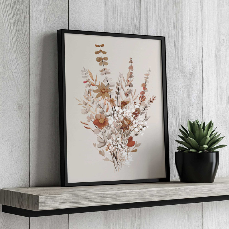 «Spice Floral Bouquet» par Cloverfield & Co., reproduction d'art, L 18 po x H 24 po, Argent, Impression encadrée