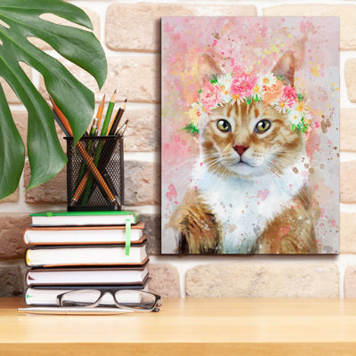 «Flower Crown Tabby Cat 6» par Furbaby Affiliates, art mural sur toile
