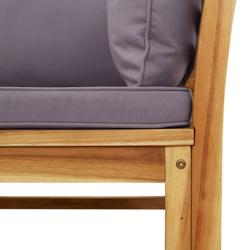  Ensemble de patio 5 pièces avec coussins en bois d'acacia massif
