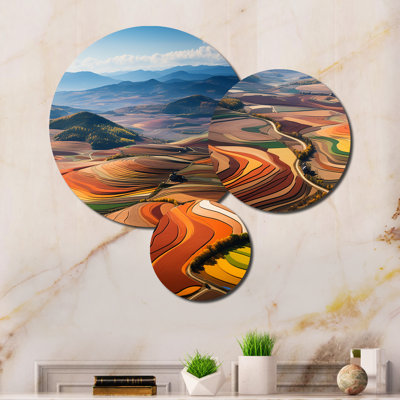 Ensemble d'art mural en métal coloré «Fields of Chroma II»