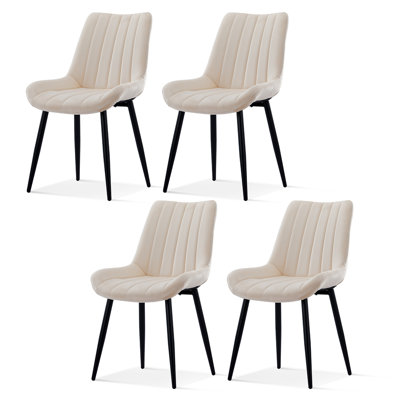 Velvet Upholstered Metal Side Chair