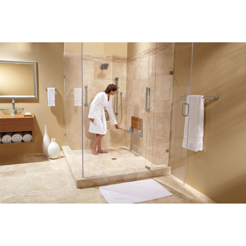 90 Degree 24" Wall Mounted Towel Bar, Brushed Nickel, 24"