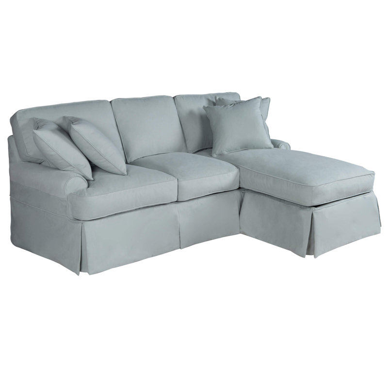 Huguley Upholstered L-Shaped Sectional Reversible, Ocean Blue Polyester Blend