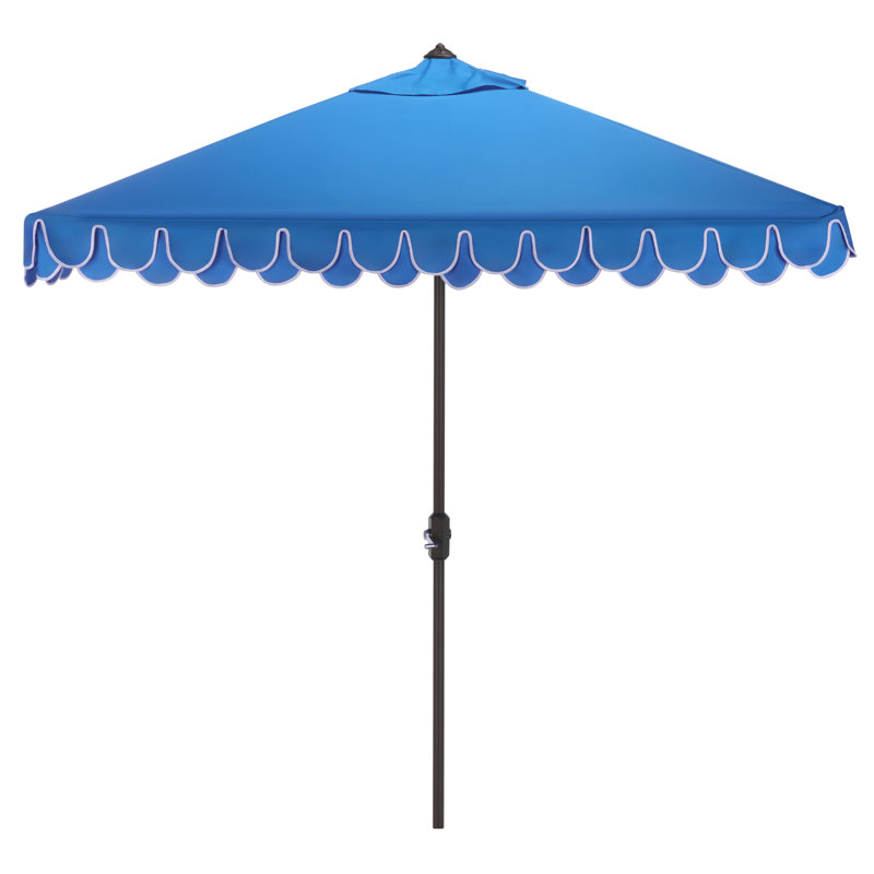 Outdoor Sasha Crank Umbrella, Pacific Blue/White