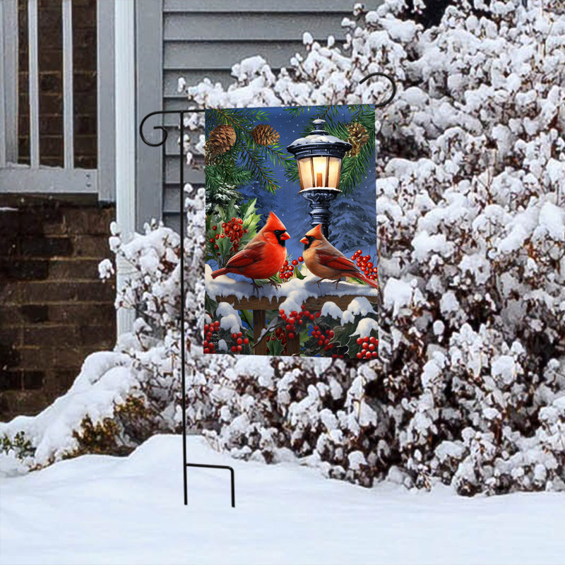 Drapeau de jardin Winter Glow Cardinals