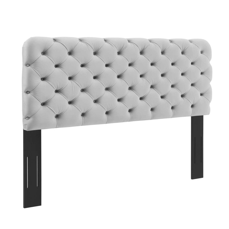 Tête de lit Lizzy, Velours gris pâle, Grand
