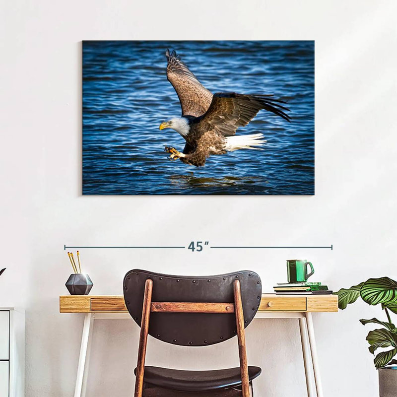 Brampt Bald Eagle Fishing, 26" H x 39" W