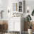 30'' Bathroom Vanity With Practical Assembly Process, 2 Drawers, Mirror Cabinet, Ceramic Sink, White Finish-870347928-870347932