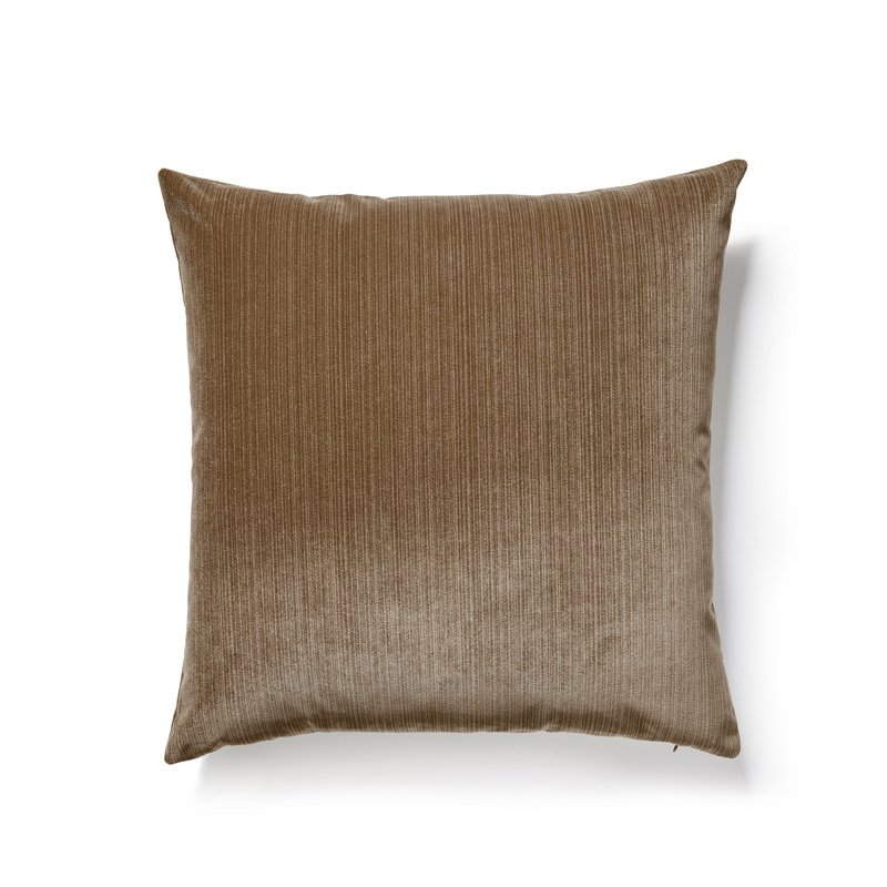 Essential Velvets Square Pillow Cover & Insert, Sable, Feather/Down