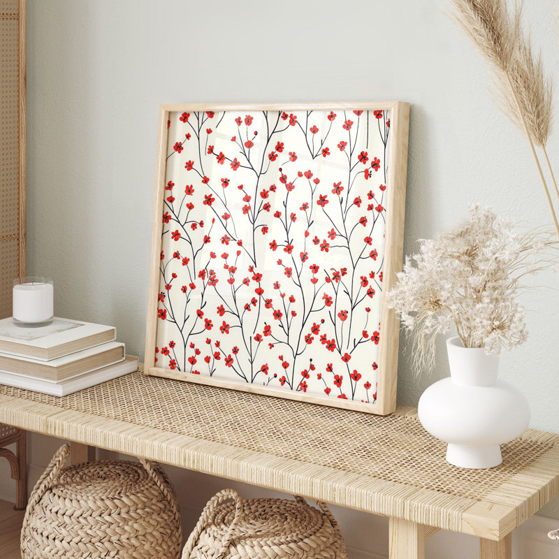 Impression florale sans cadre, H 14 po x l 14 po