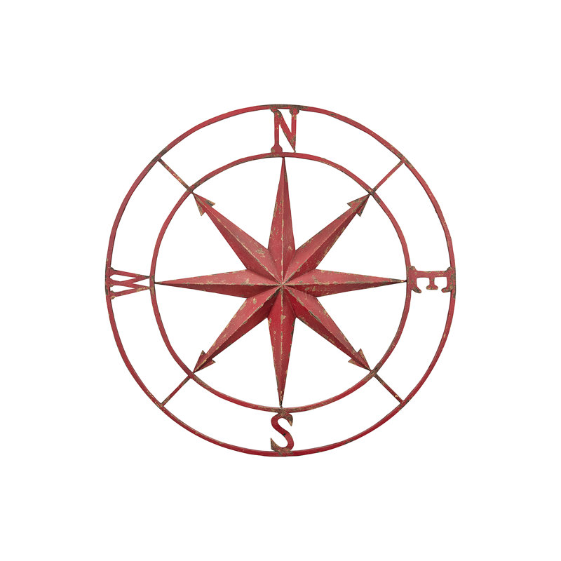 Ornament Wall Decor on Metal, 76.2cm H x 76.2cm Wx 5.08cm D, Red