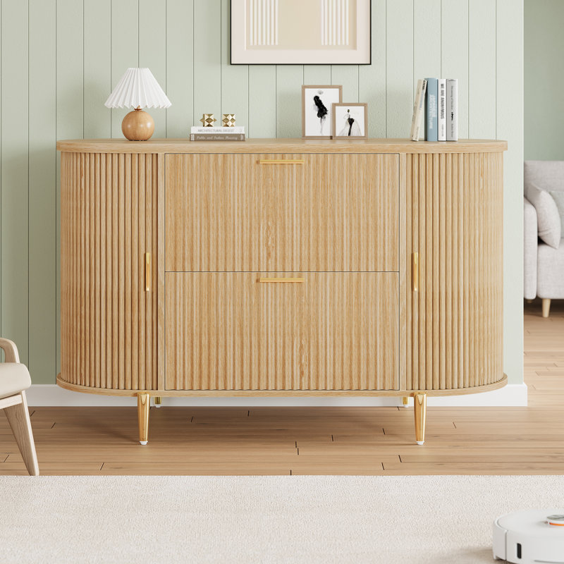 39.4" Filing Cabinet 2 Drawer File Cabinet, Natural