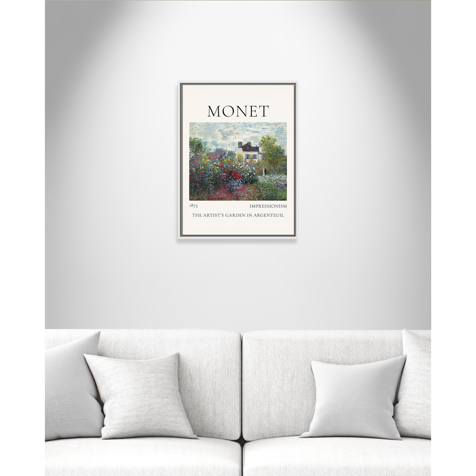 Rocchetto "Artists Garden in Argenteuil" Print, White Floater Frame, No, 25.5" H x 19.5" W x 2" D