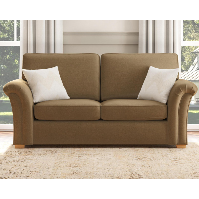 Castleacre Three Seater, Fixed Back, Dark Mink Polyester