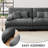 Cloud Couch Sleeper Sofa With 1 Ottoman, Chenille 4-Seater Sectional Sofa Bed Include Lumbar & Throw Pillows-512159689-512159668