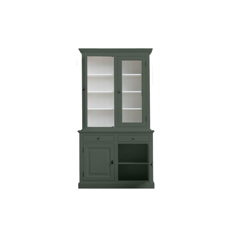 Torney Display Cabinet, Cement Grey/White