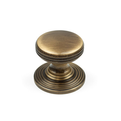 28mm Antique Brass Layered Round Cabinet Knob