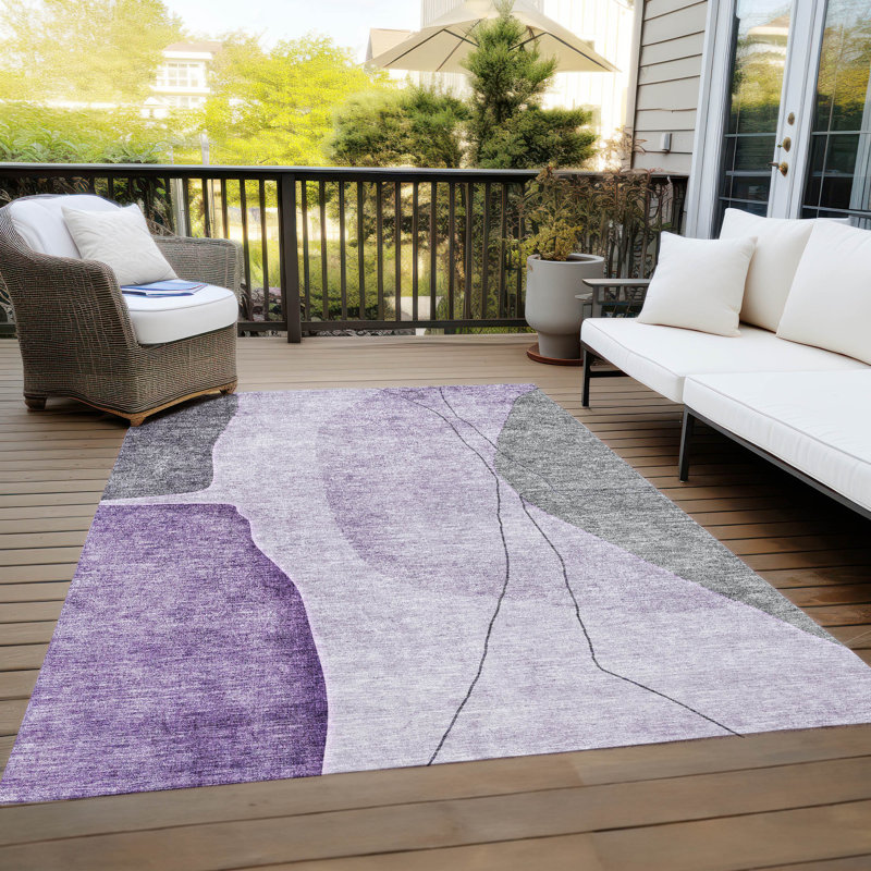 Chinu Washable Abstract Indoor / Outdoor Rug, Rectangle 10' x 14'