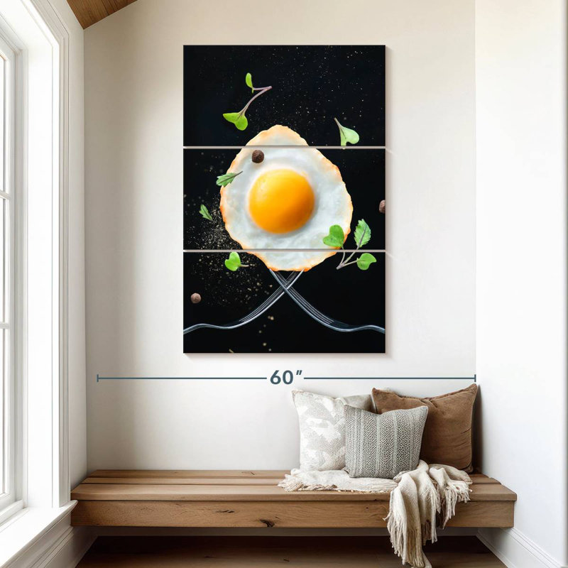 Yarlin Fried Egg For Breakfast, 50" H x 32" W